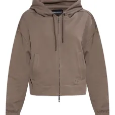 Худи на молнии с вышитым логотипом