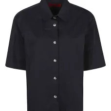 Рубашка с короткими рукавами и украшенными пуговицами