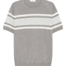 Футболка с отделкой в полоску