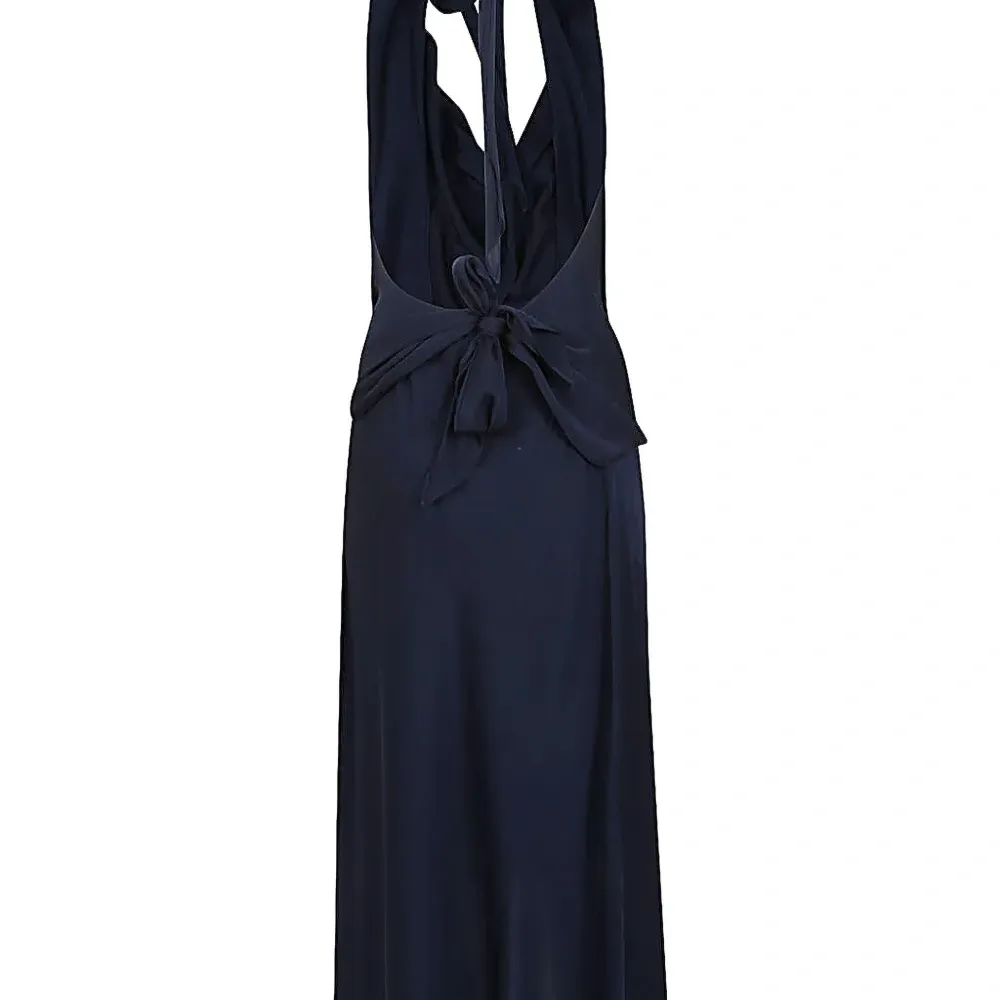 Платье с открытой спиной и драпированным вырезом Платье с открытой спиной и драпированным вырезом