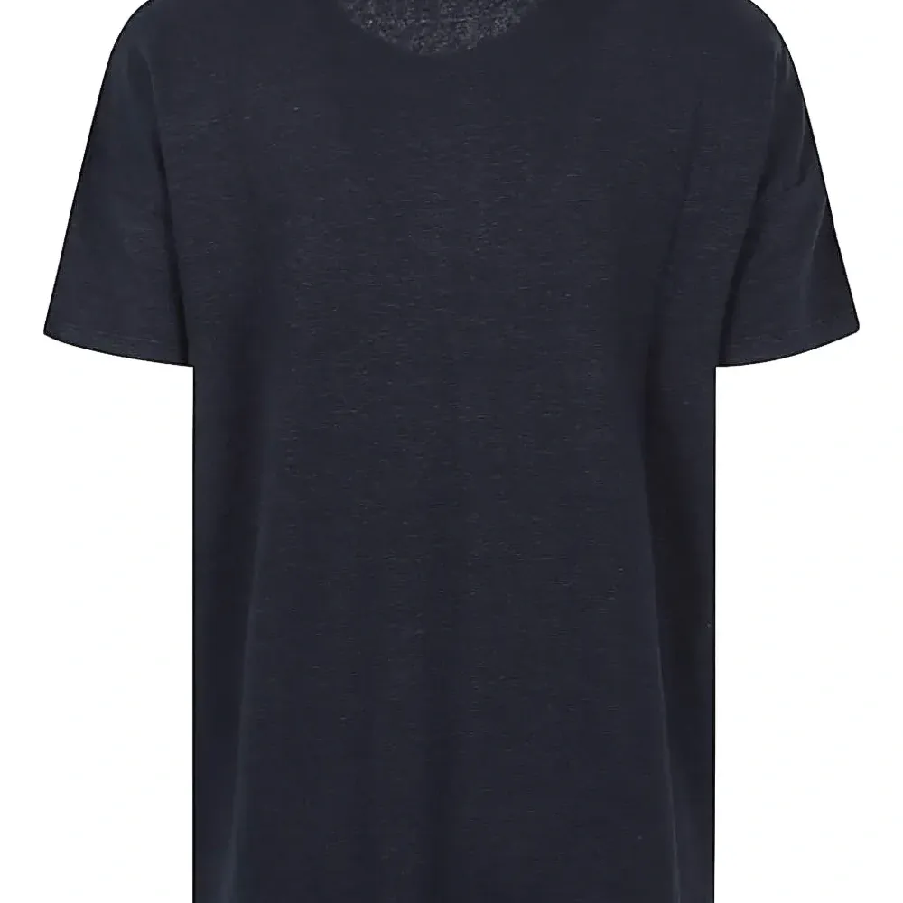 Льняная футболка с круглым вырезом