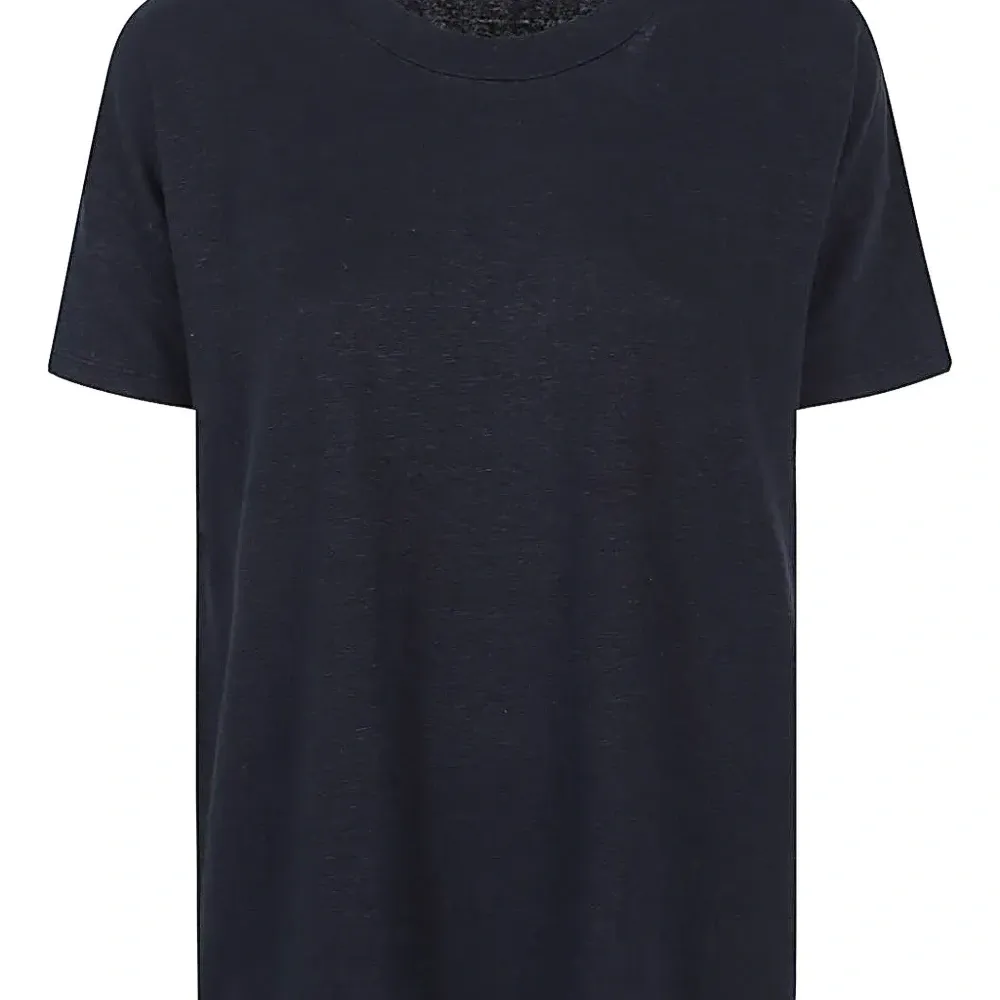 Льняная футболка с круглым вырезом