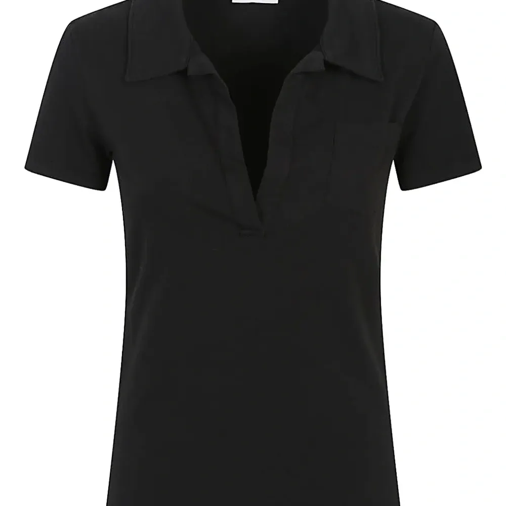 Футболка с накладным карманом и воротником-поло