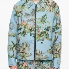 Куртка на молнии с цветочным принтом