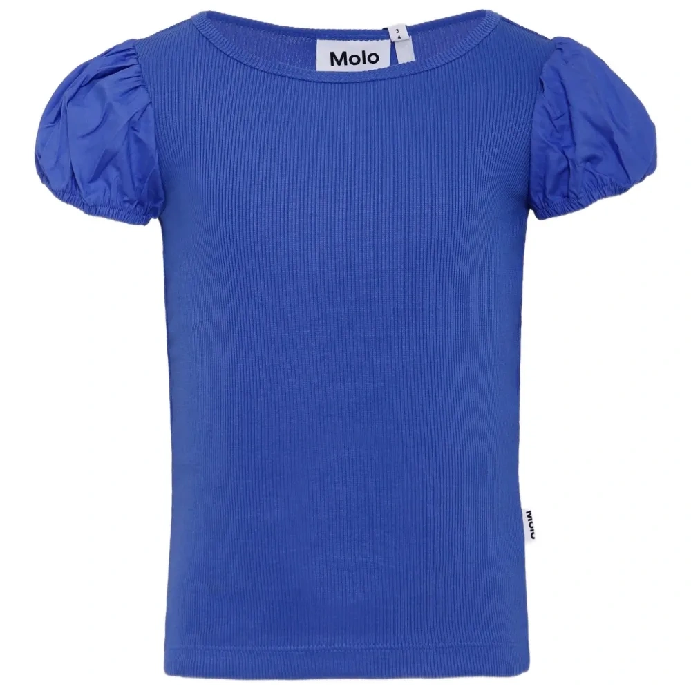 футболка в рубчик с объемными рукавами