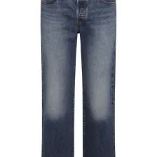 прямые джинсы с эффектом потертости