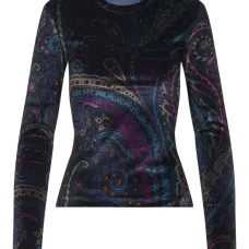 бархатная футболка с принтом пейсли