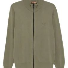 Кардиган с воротником на молнии и вышивкой