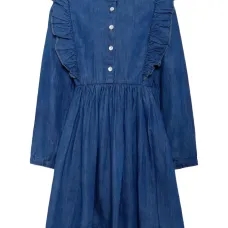 джинсовое платье с оборками