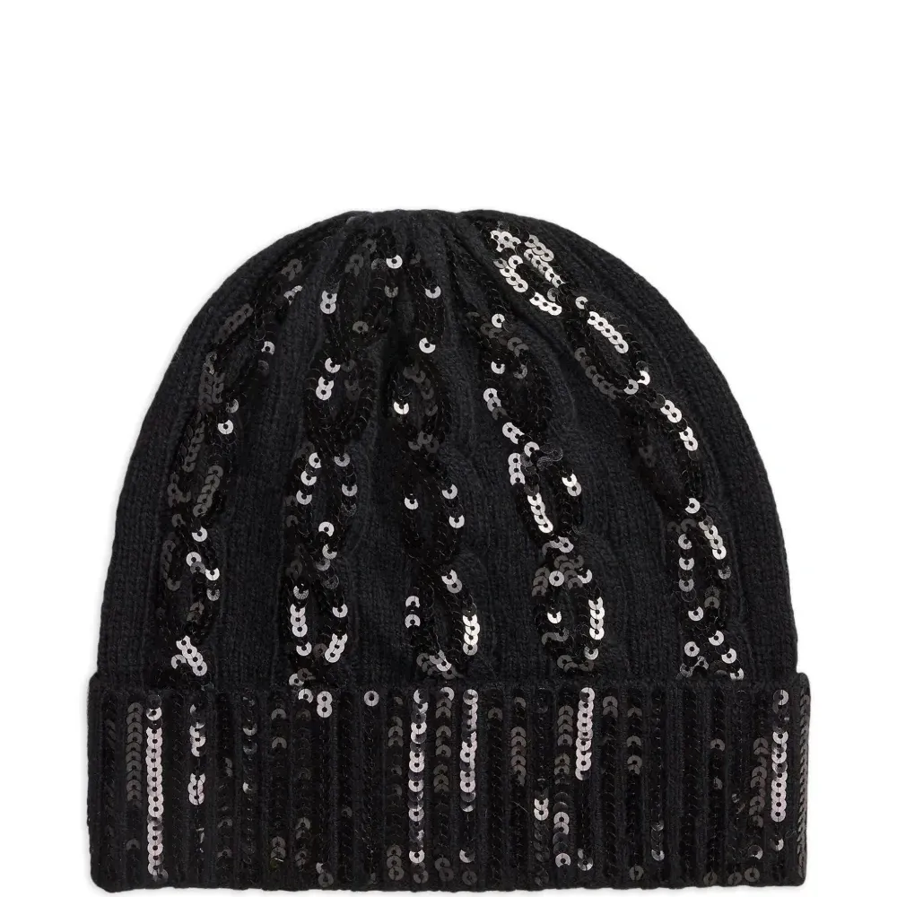 Шапка бини с пайетками