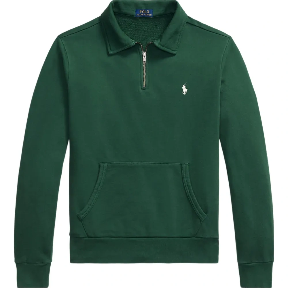 Толстовка с воротником на молнии и вышитым логотипом