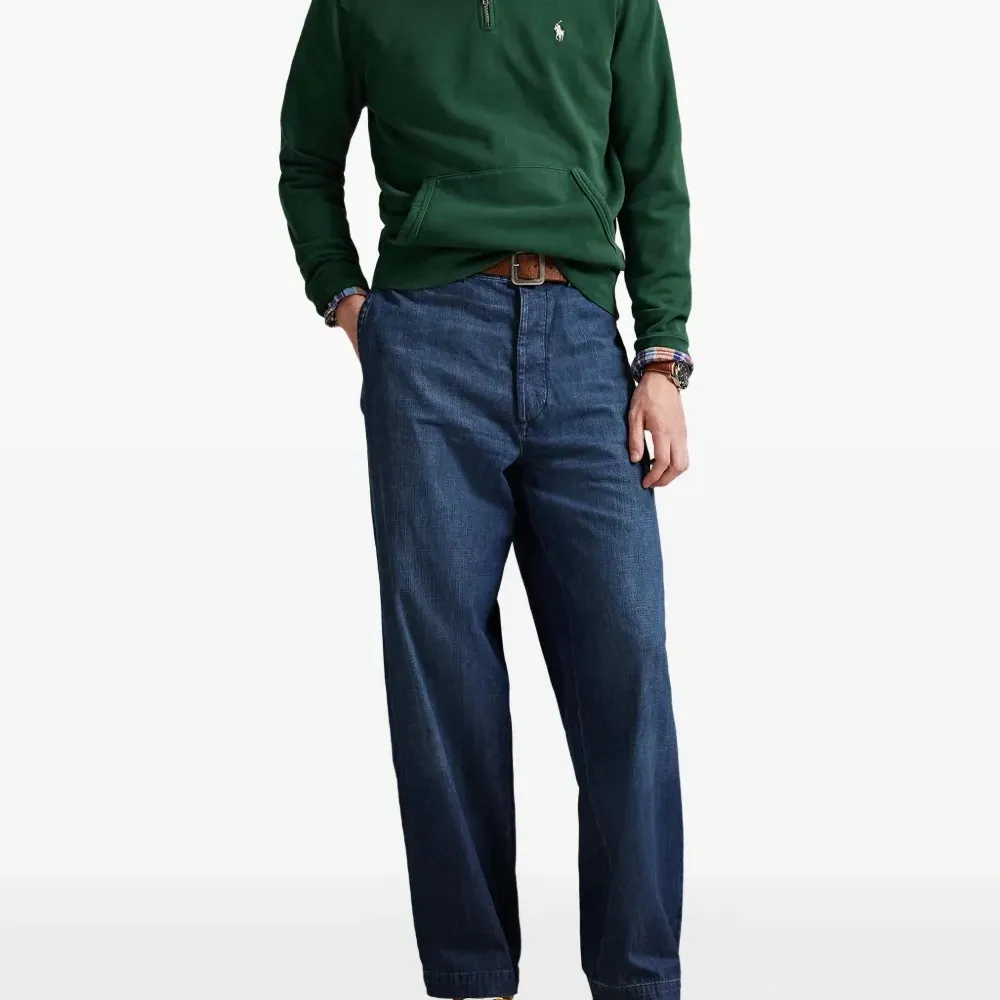 Толстовка с воротником на молнии и вышитым логотипом