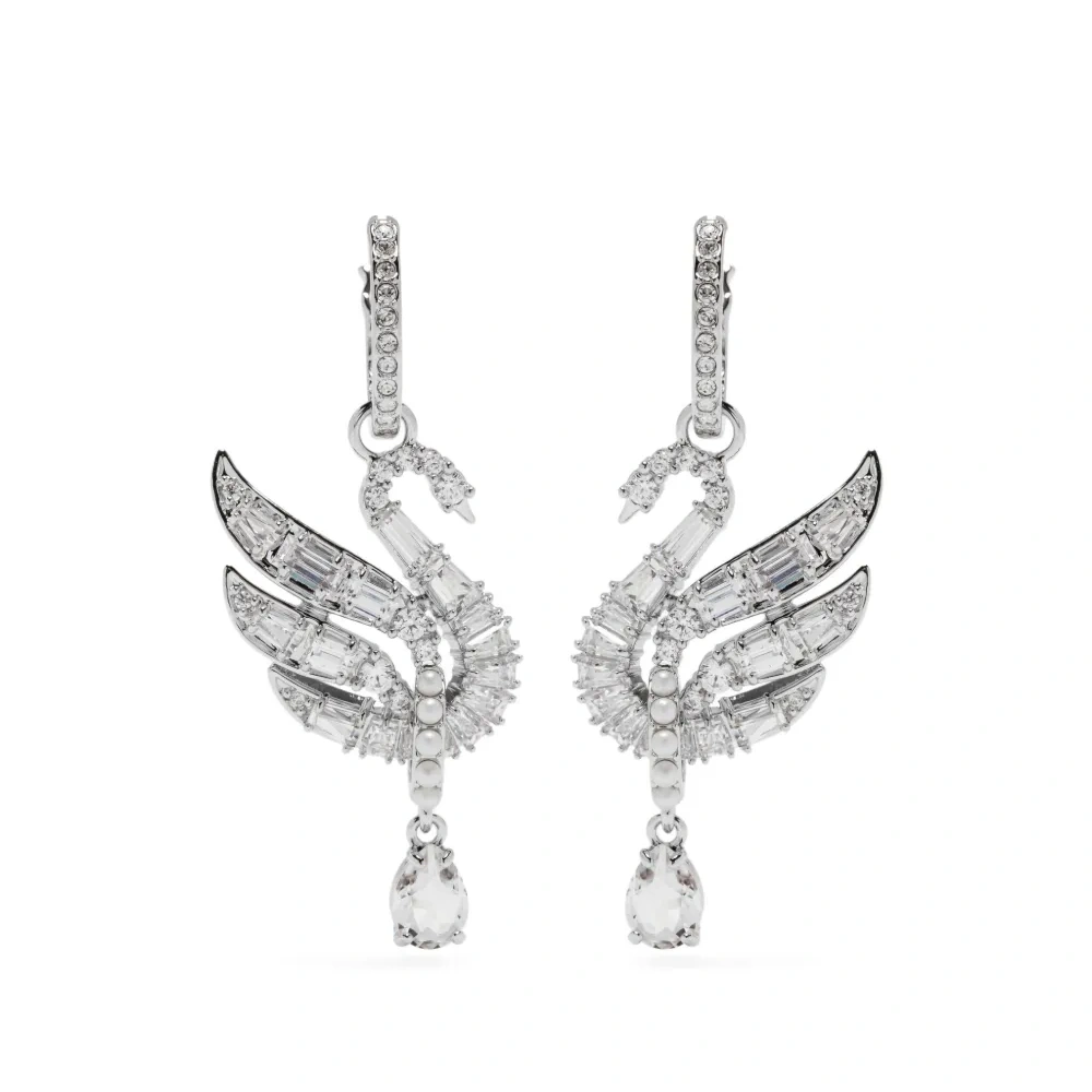 Серьги Swan с кристаллами