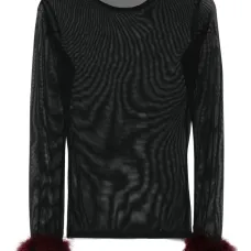 Топ с сетчатыми вставками