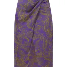 юбка миди с поясом и цветочным принтом