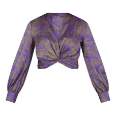 топ с драпировкой и цветочным принтом