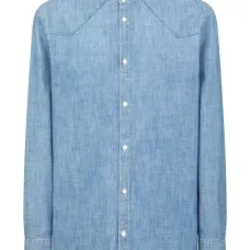 джинсовая рубашка на пуговицах