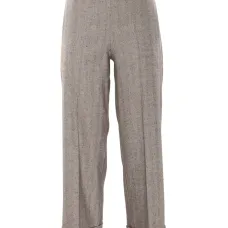 Брюки с узором в елочку и манжетами