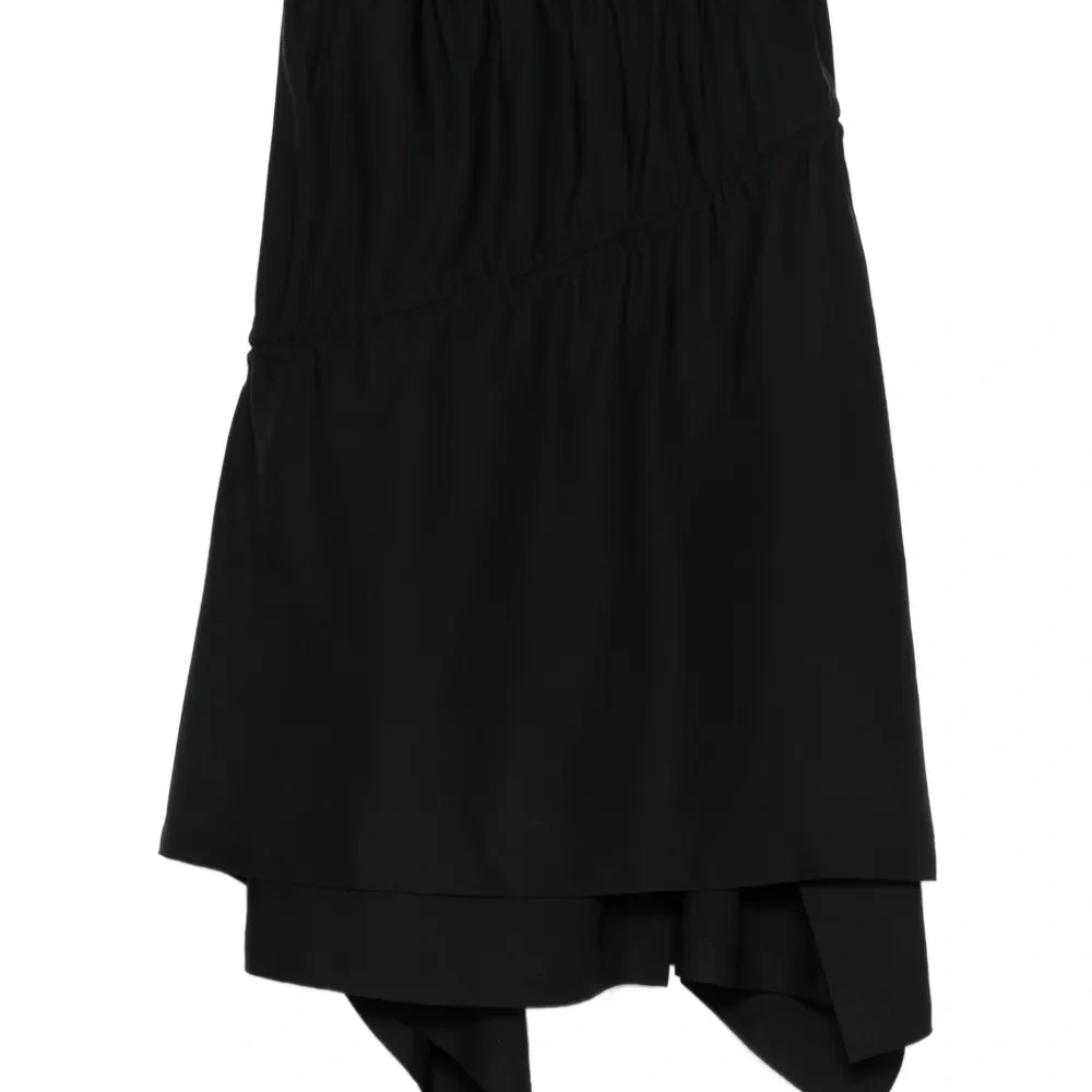 Твиловая юбка миди асимметричного кроя