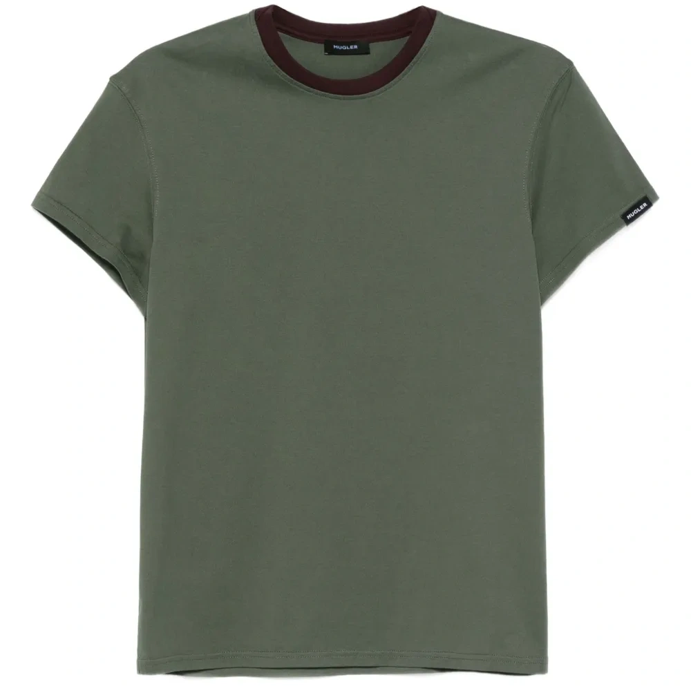 Футболка с отделкой в рубчик