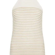 полосатый топ с подолом в рубчик