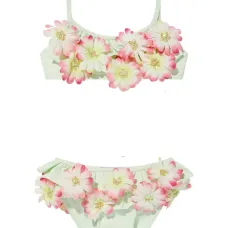 Бикини с цветочным декором и оборками
