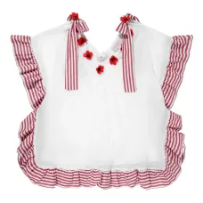 Полосатое платье с оборками