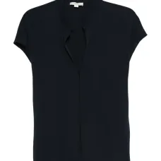 блузка с V-образным вырезом и короткими рукавами