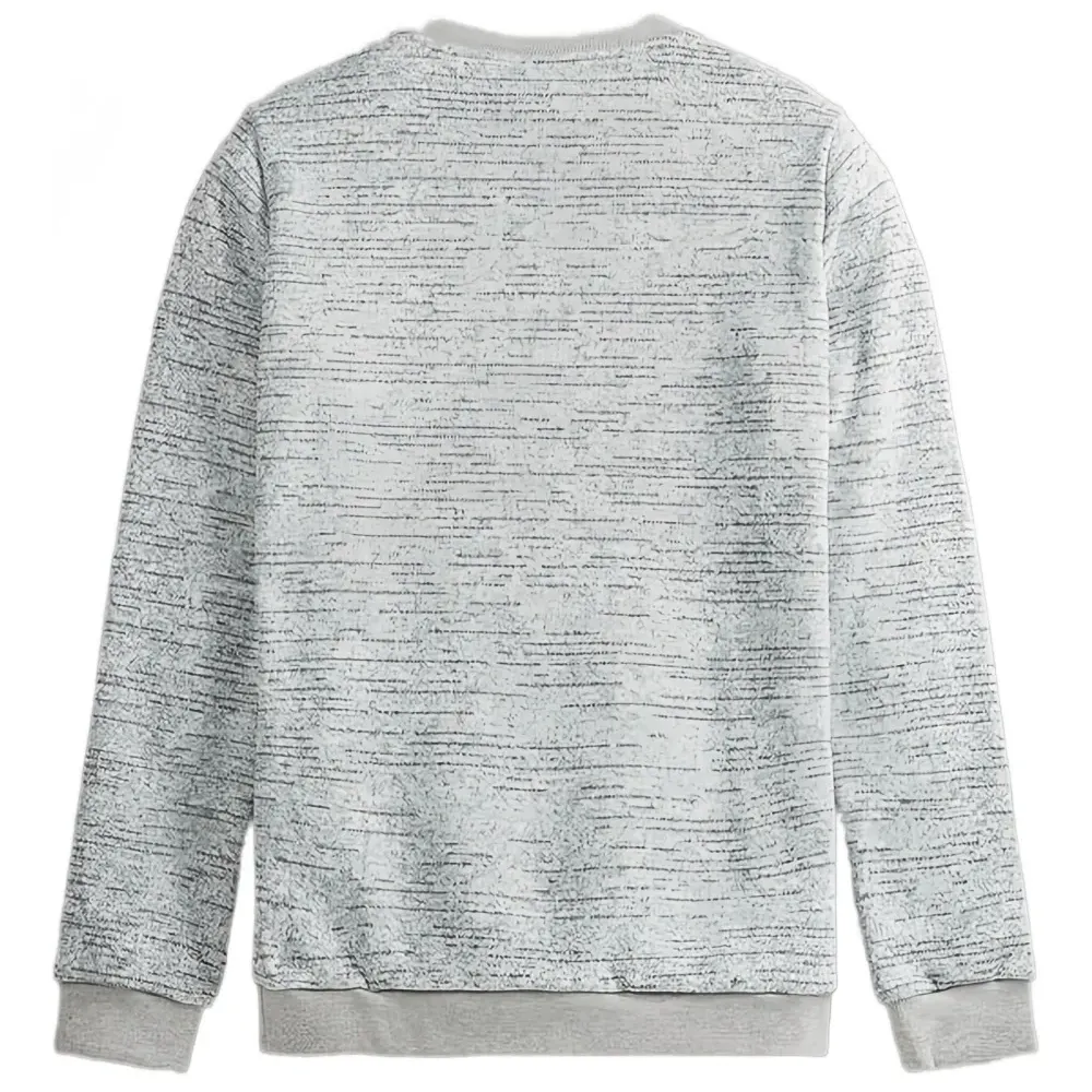 меланжевый свитер с круглым вырезом