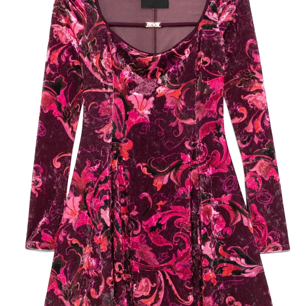 бархатное платье мини с цветочным принтом бархатное платье мини с цветочным принтом