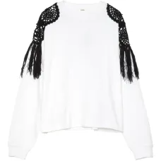 Толстовка с бахромой в технике кроше