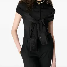 Атласная рубашка с запахом Атласная рубашка с запахом