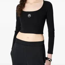 Джерси-топ с вышитым логотипом