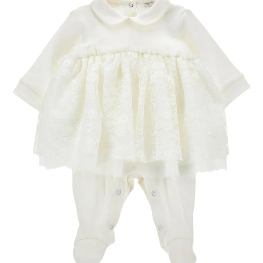 Комбинезон с кружевной отделкой и воротником Питер Пэн Комбинезон с кружевной отделкой и воротником Питер Пэн