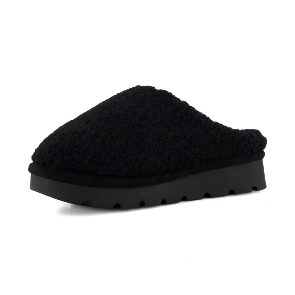 Плюшевые тапочки на платформе