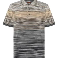 Полосатая рубашка поло с эффектом омбре Полосатая рубашка поло с эффектом омбре