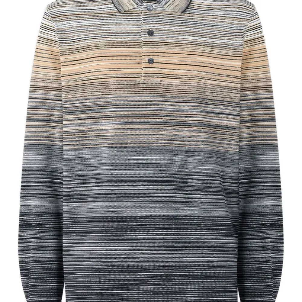 Полосатая рубашка поло с длинными рукавами