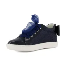 Кроссовки с блестками и бантом