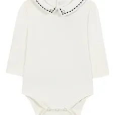 Боди с вышитым воротником