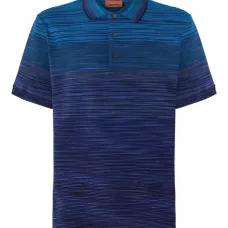 Полосатая рубашка поло с эффектом омбре