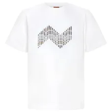 Футболка с узором зигзаг и вышитым логотипом