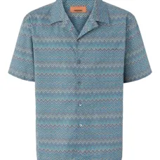 Рубашка с короткими рукавами и узором зигзаг