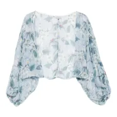 Жакет с объемными рукавами и цветочным принтом Жакет с объемными рукавами и цветочным принтом