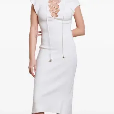 Платье миди со шнуровкой