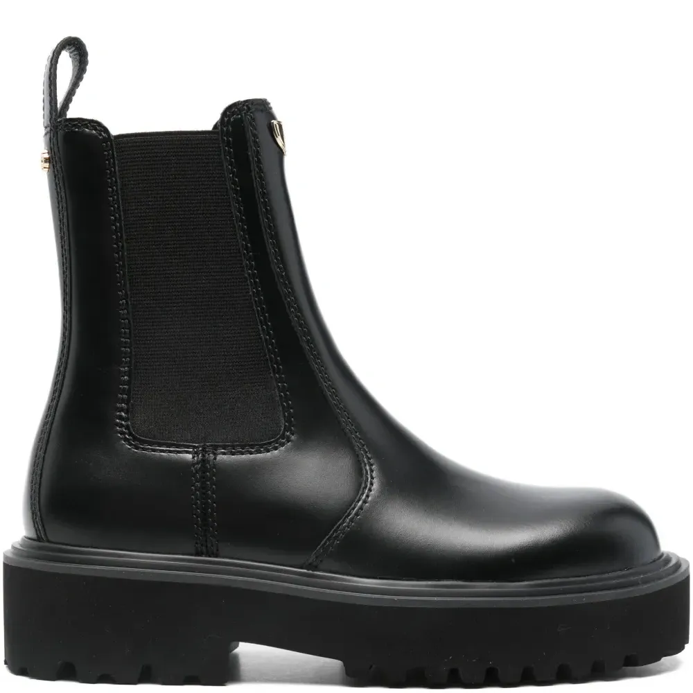 Кожаные ботинки на платформе