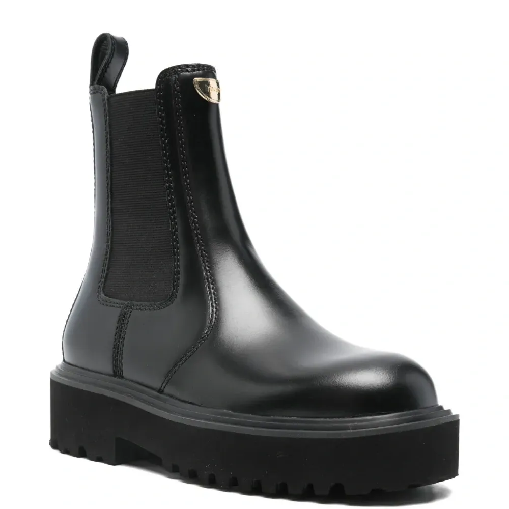 Кожаные ботинки на платформе