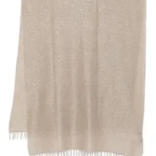 Шарф с пайетками и бахромой