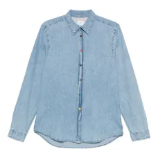 джинсовая рубашка на кнопках