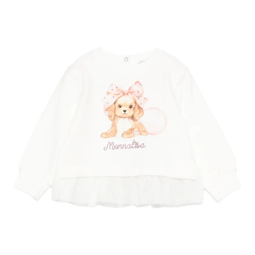 топ с тюлем и принтом