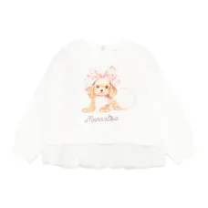 топ с тюлем и принтом